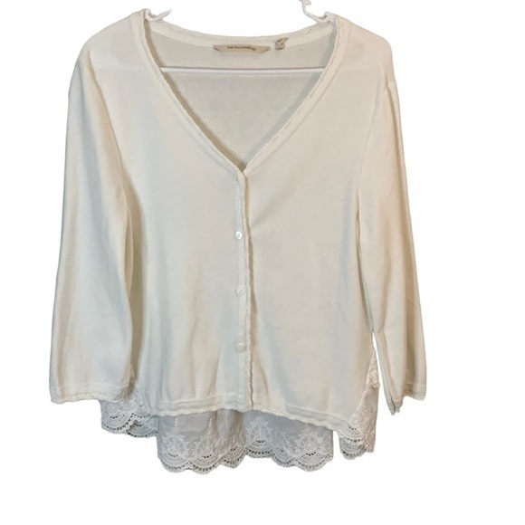 Soft Surroundings Sweaters - Soft Surroundings Button Up Lace Cardigan Size PM